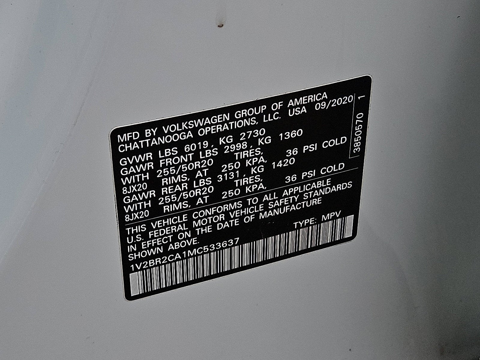 2021 Volkswagen Atlas 3.6L V6 SEL