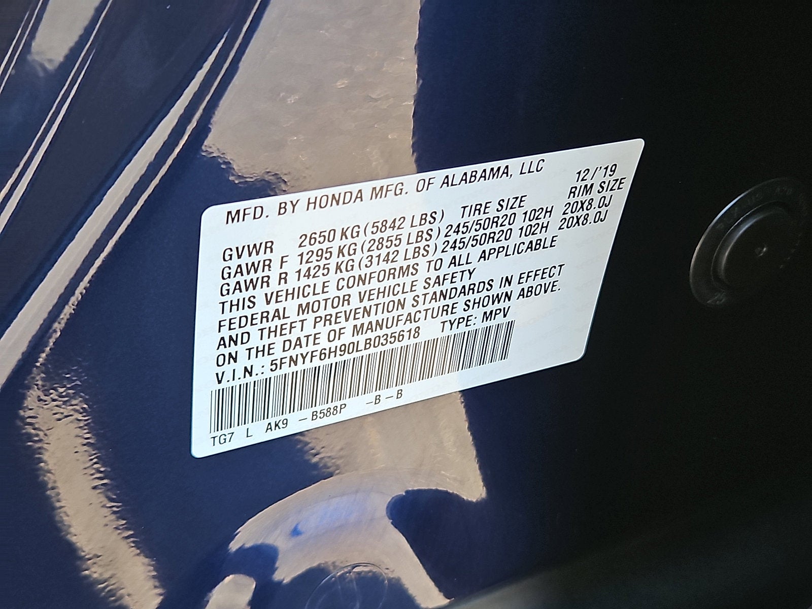 2020 Honda Pilot Touring 8-Passenger