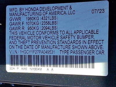2023 Honda Accord Sedan LX CVT