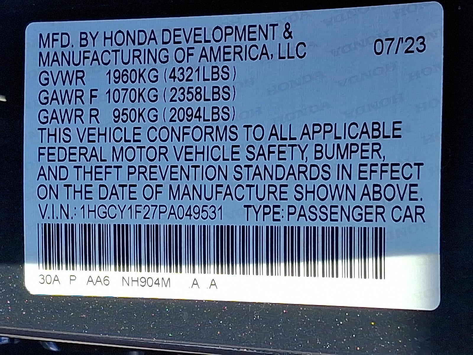 2023 Honda Accord Sedan LX CVT
