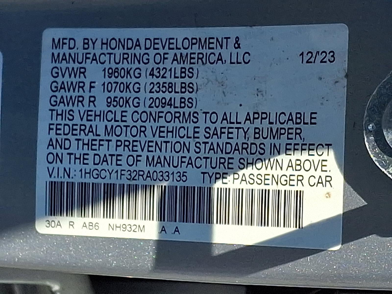 2024 Honda Accord Sedan EX CVT