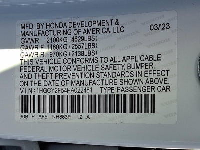 2023 Honda Accord Hybrid Sport Sedan