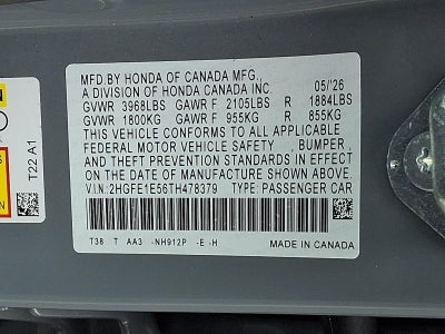 2026 Honda Civic Si Si Manual Sedan