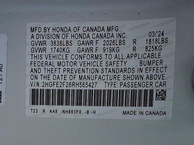 2024 Honda Civic Sedan LX CVT