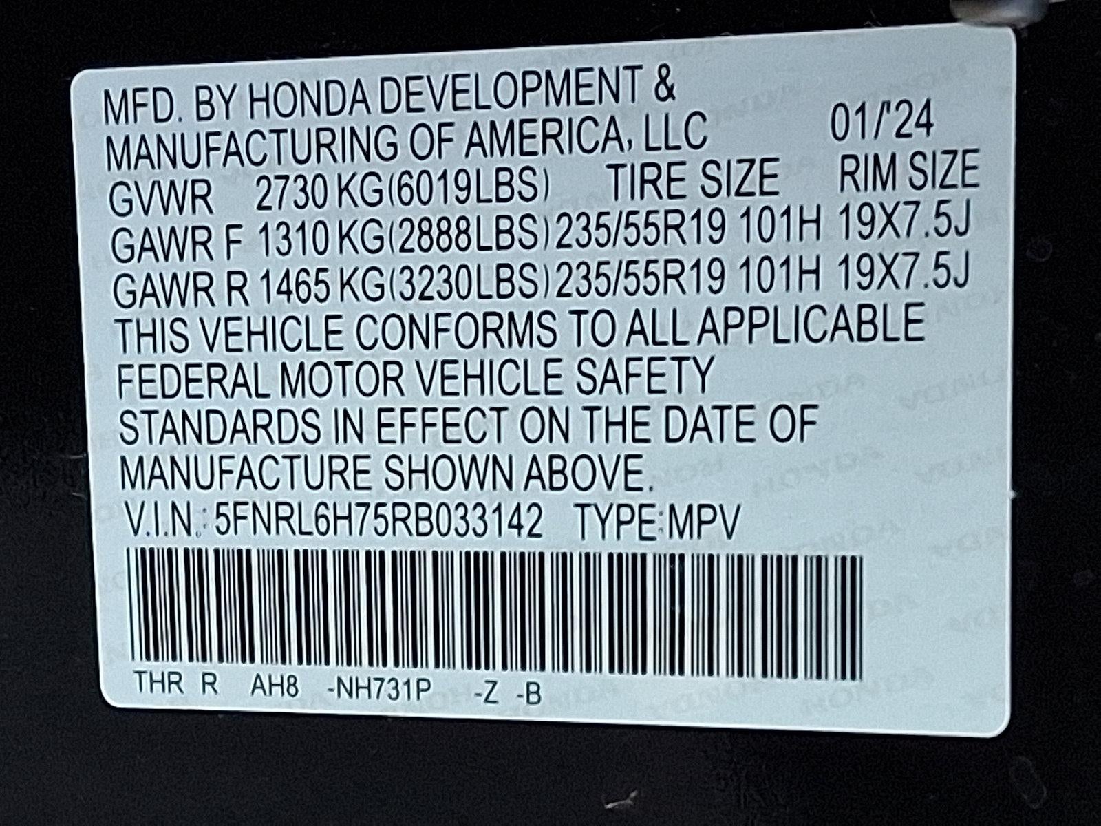 2024 Honda Odyssey Sport Auto