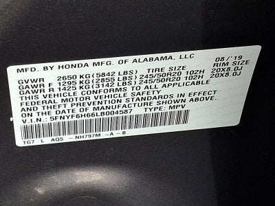 2020 Honda Pilot Touring 7-Passenger AWD