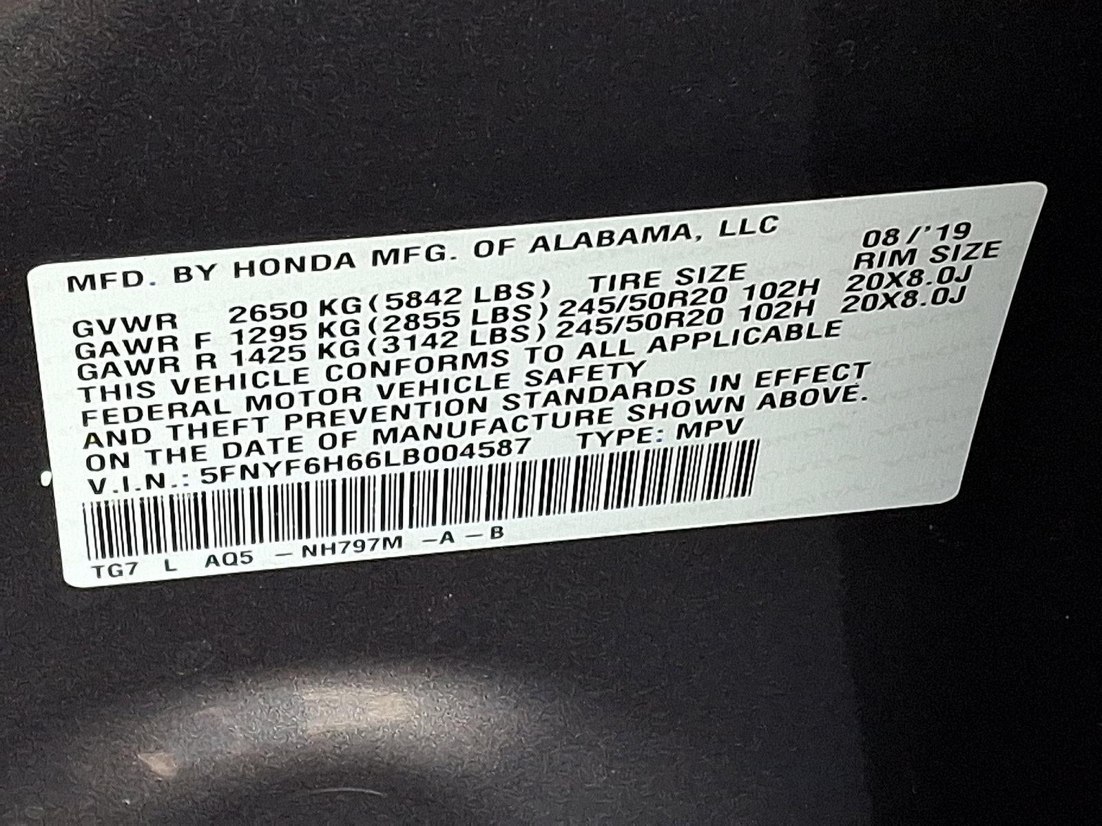 2020 Honda Pilot Touring 7-Passenger AWD