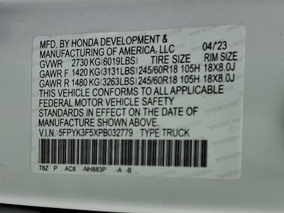 2023 Honda Ridgeline RTL AWD