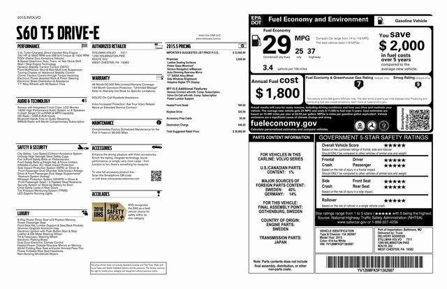 2015 Volvo S60 2015.5 4dr Sdn T5 Drive-E Premier FWD