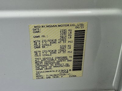 2015 Nissan Murano AWD 4dr SL