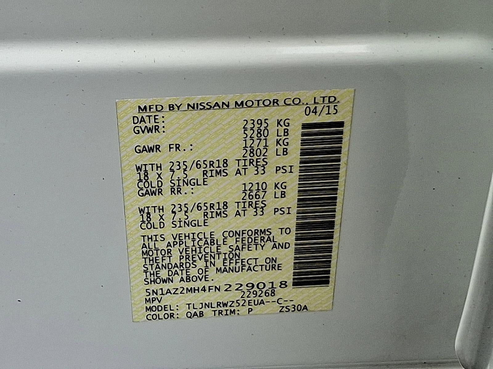 2015 Nissan Murano AWD 4dr SL