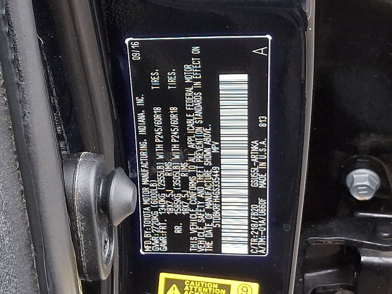 2016 Toyota Highlander AWD 4dr V6 LE (Natl)