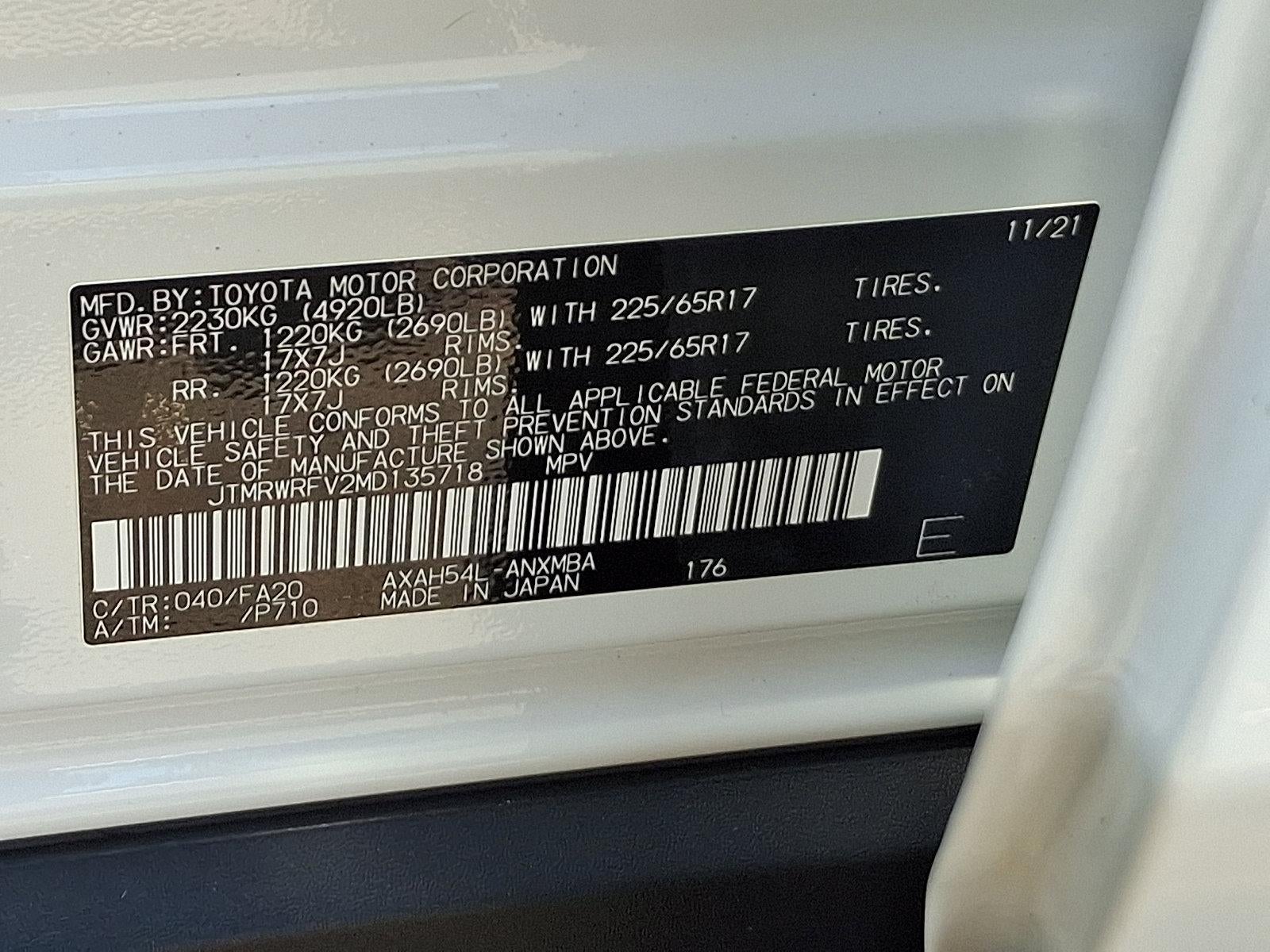 2021 Toyota RAV4 Hybrid XLE AWD (Natl)