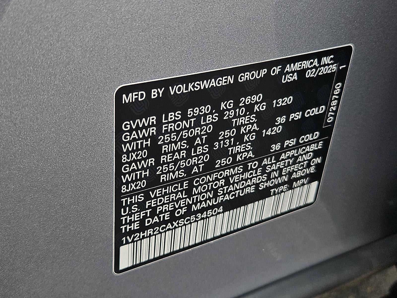 2025 Volkswagen Atlas 2.0T SE w/Technology 4MOTION