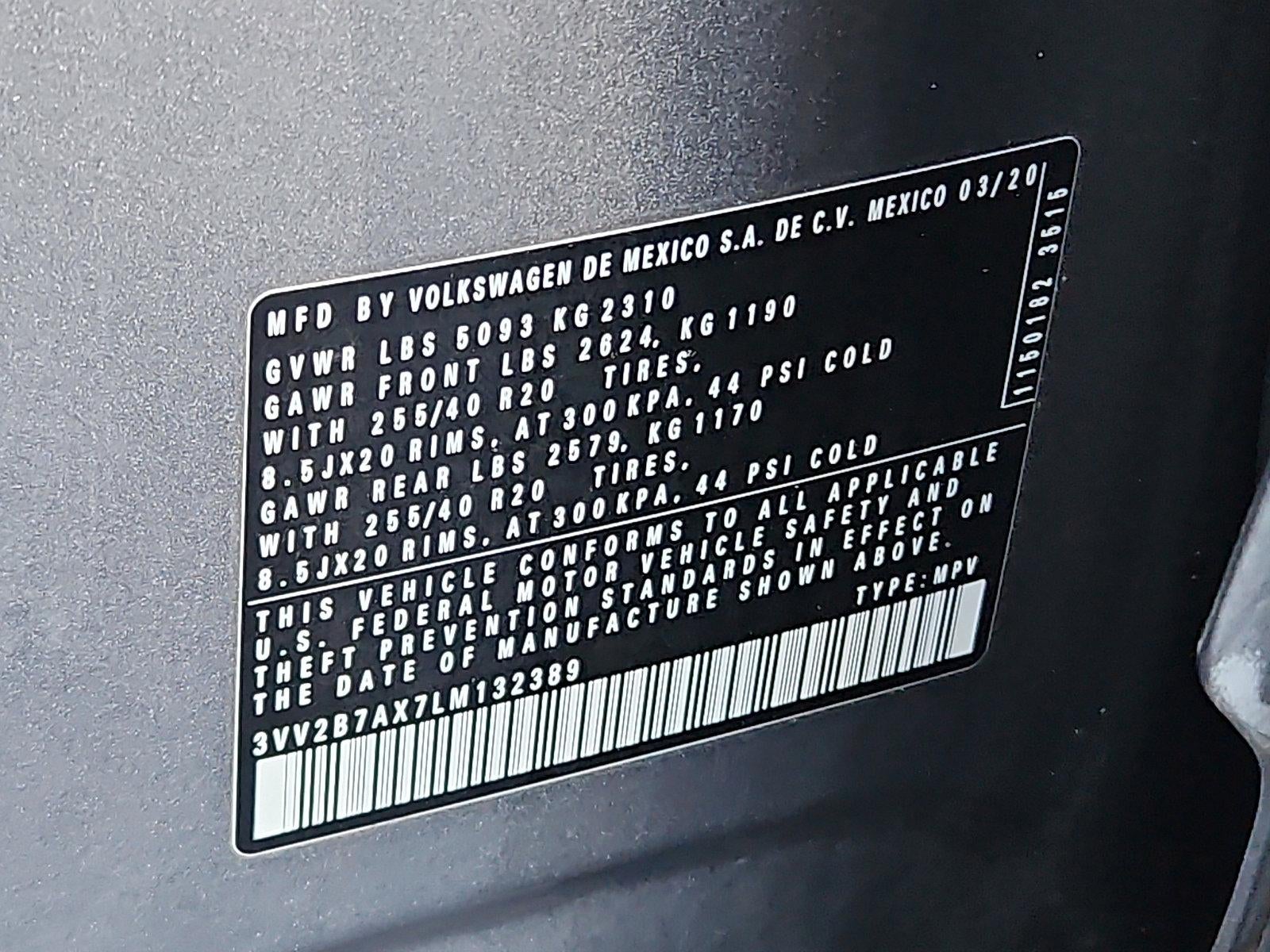 2020 Volkswagen Tiguan 2.0T SE R-Line Black 4MOTION