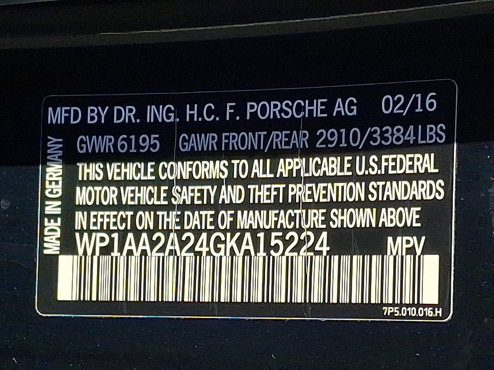 2016 Porsche Cayenne AWD 4dr