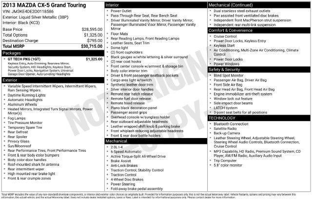 2013 Mazda Mazda CX-5 AWD 4dr Auto Grand Touring