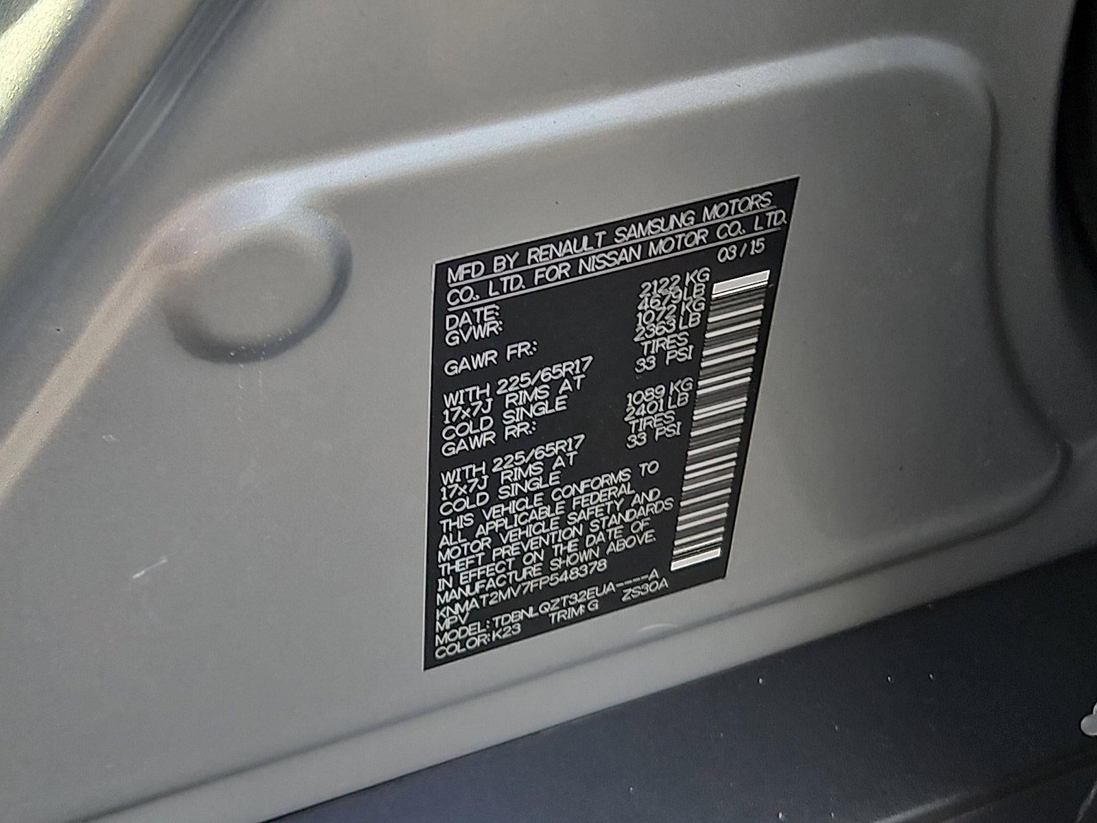 2015 Nissan Rogue AWD 4dr SV