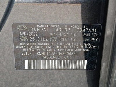 2022 Hyundai SONATA SEL 2.5L