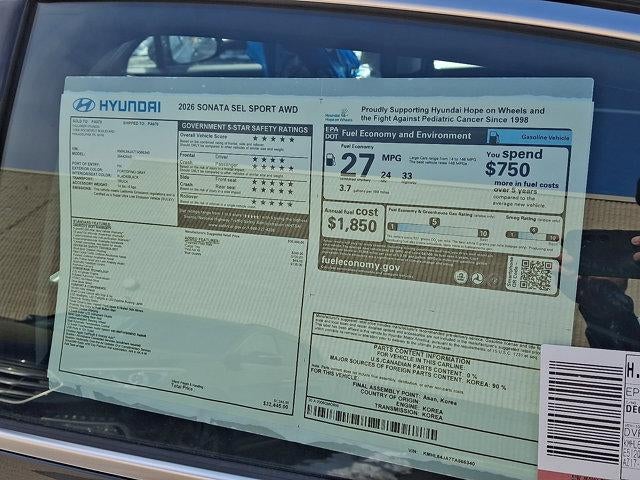 2026 Hyundai SONATA SEL Sport