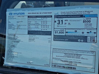 2026 Hyundai VENUE SEL W/Two-Tone Roof