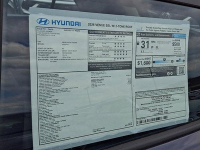 2026 Hyundai VENUE SEL W/Two-Tone Roof