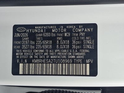 2026 Hyundai PALISADE HYBRID SEL Premium 7P