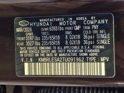 2026 Hyundai PALISADE HYBRID SEL 8P