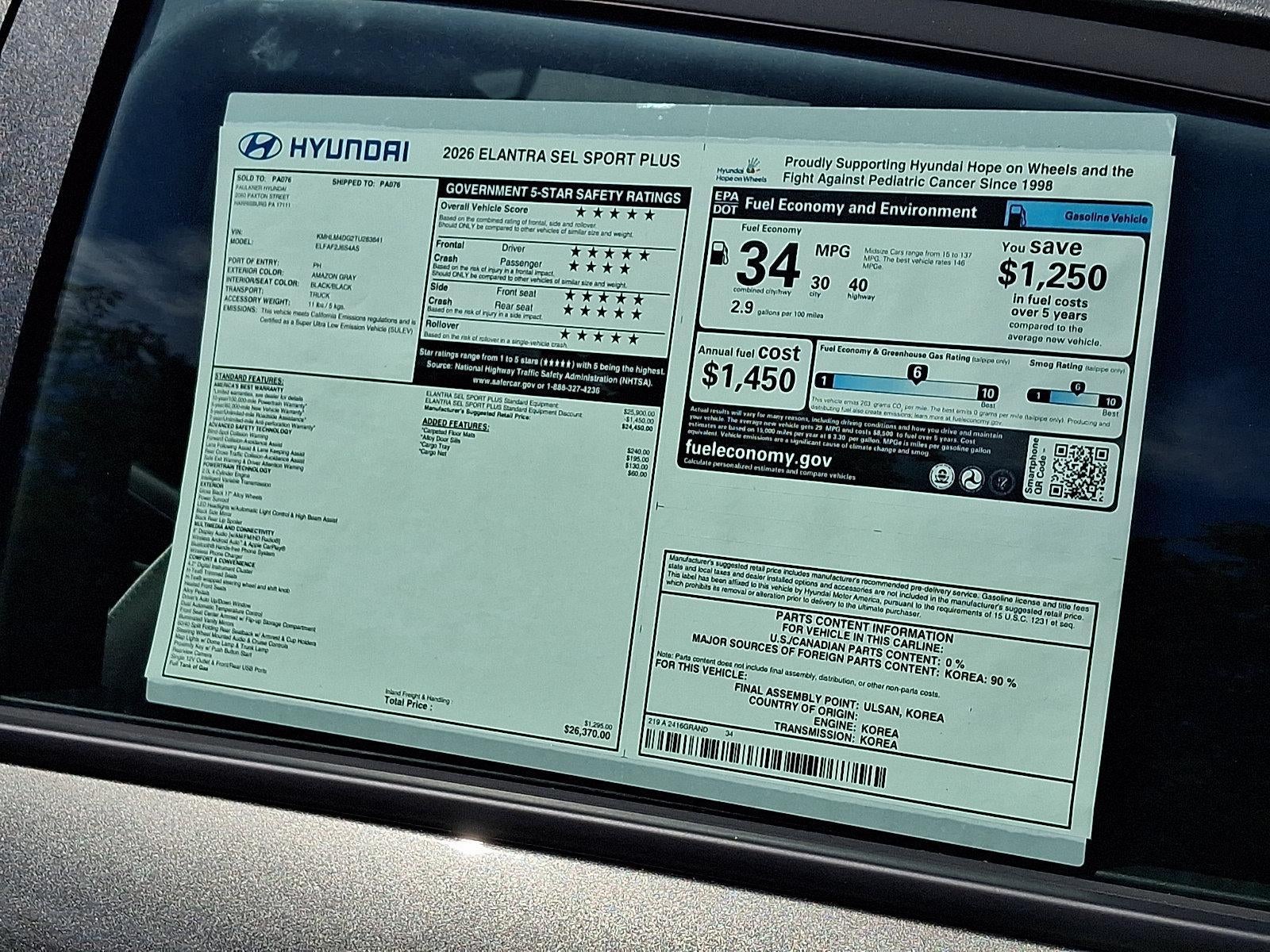 2026 Hyundai ELANTRA SEL Sport Plus